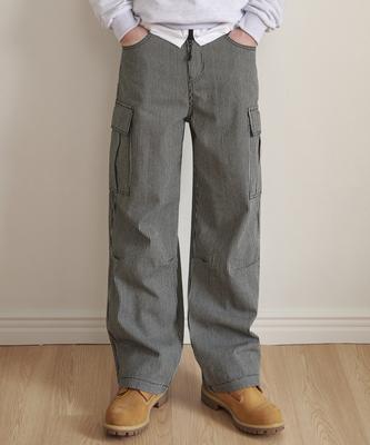 Comb Stripe Cargo Pants_Black