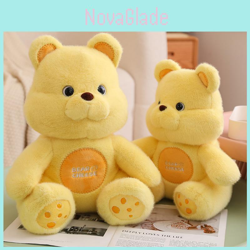 Cute Cheese Bear Plush Toy Stuffed Animal Teddy Bear Doll For Kids Adorable Gift For Girls