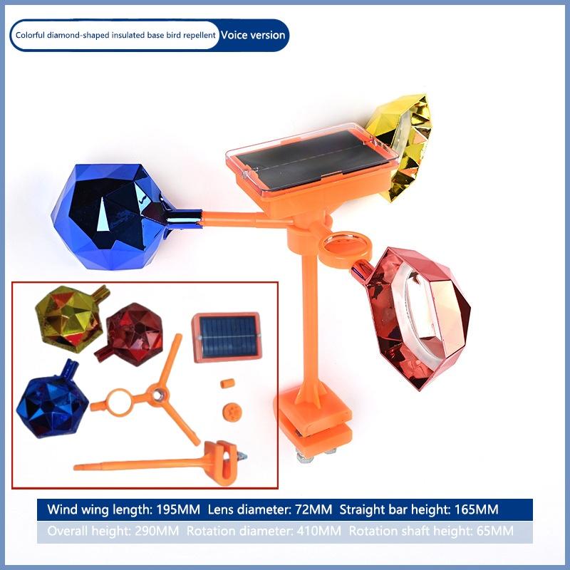 1 Set Waterproof Solar Energy Bird Repelling Device Reflector Farm Orchard Bird Scaring Device 360° Rotating Solar Bird Repeller