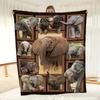 Super Soft Elephant Flannel Blanket - Perfect for All Seasons and Animal Decor - Ideal for Bed, Chair, Sofa, Bedroom and Office