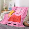 1Pc Peppa Pig Ice Cream Party Blanket For Couch Bed Plush Cozy Fuzzy Blanket Super Soft Warm Blankets For Fall And Winter 0918106