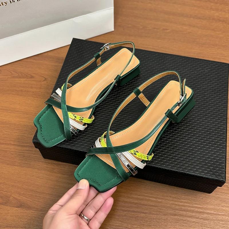 Fashion High Heels Women Sandals Dress Elegant Shoes Cozy Chunky Pumps Retro Heeled Shoes Woman 2025 Summer Dress New Sandalias De Mujer