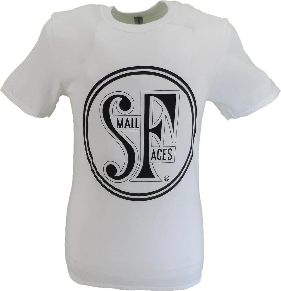 Unisexs White Official Small Faces Logo T Shirt S