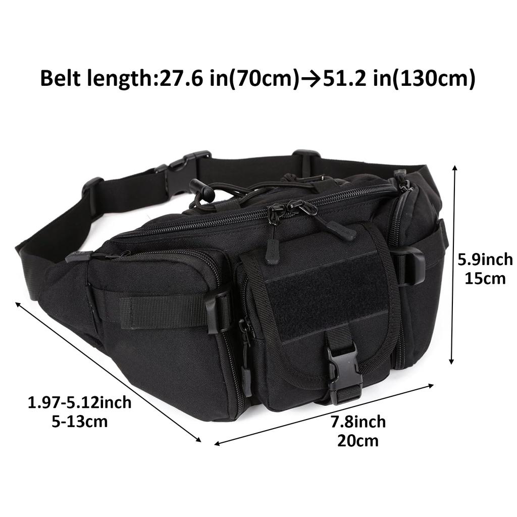 Military Tactical Waist Pack for Men Durable Fanny Pack for Cycling Camping Hiking Hunting Fishing