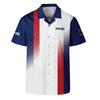 Sport Ping 124e US Open Pinehurst Golf Hawaïaans Shirt Blauw Rood Gestreept Patroon
