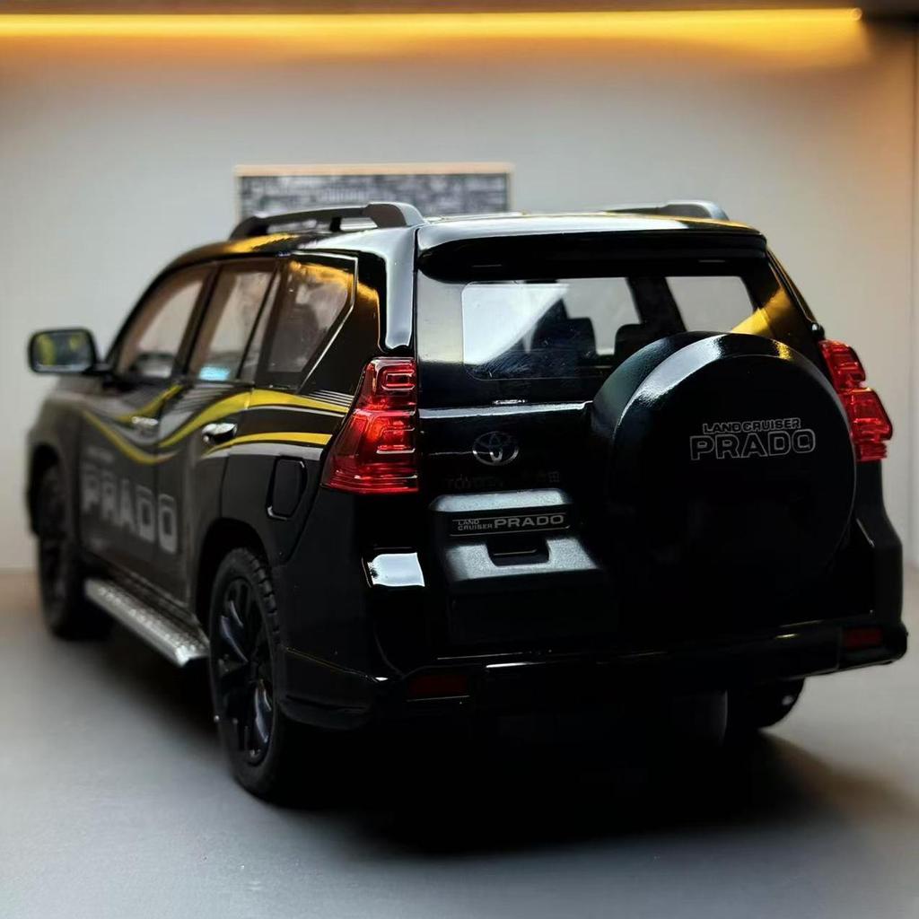 1/18 Toyota Prado Land Cruiser SUV Legierung Automodell Druckguss Metall Spielzeug Geländewagen Automodell Ton und Licht Kindergeschenk