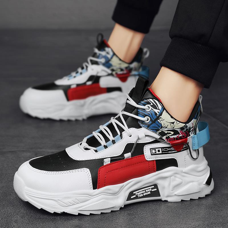 High-top men's shoes winter youth velvet thickened sports shoes cold-proof and warm dad shoes winter men's cotton shoes