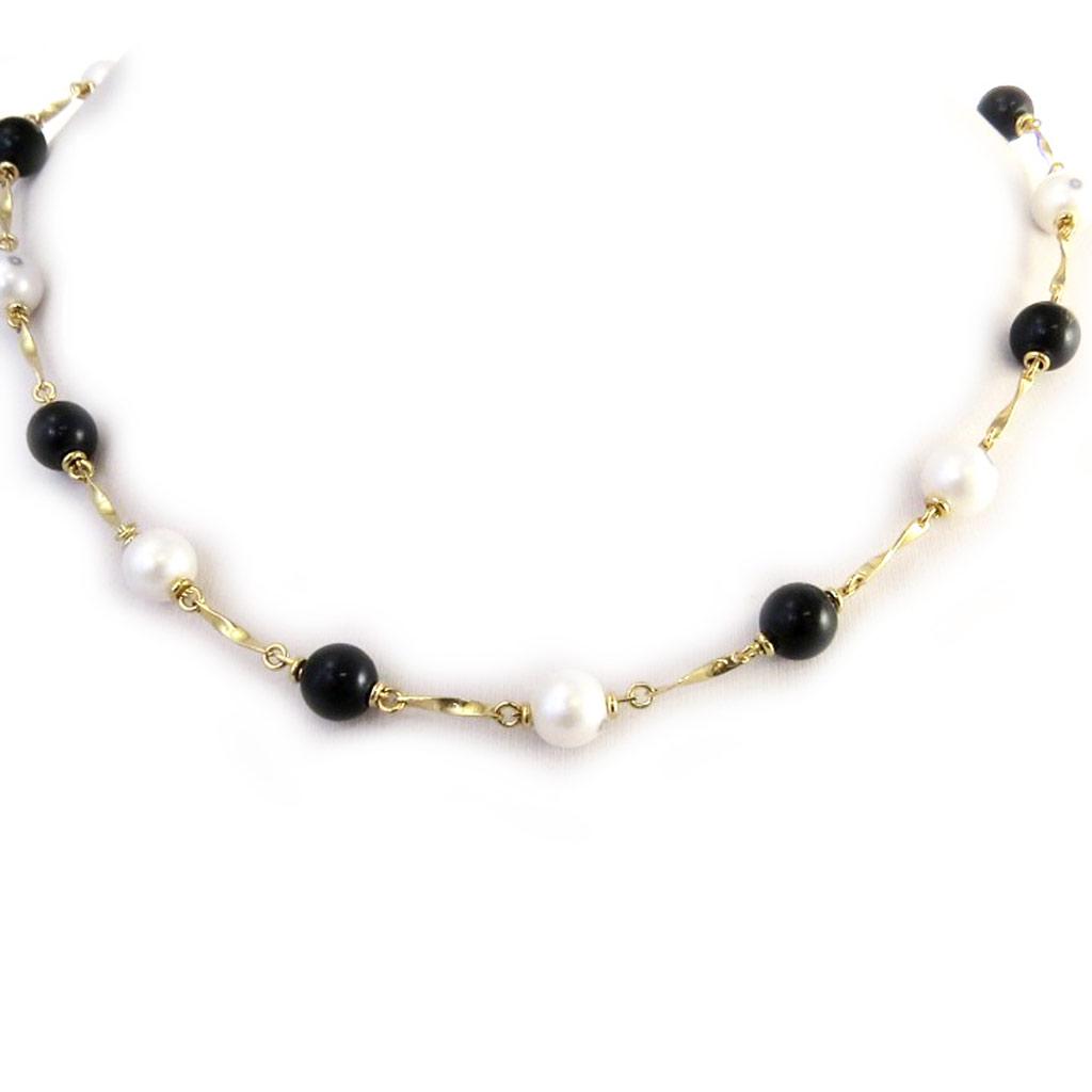 

Les Trésors De Lily [N2755] - Позолоченное колье Sissi цвета слоновой кости (45 см 8 мм)