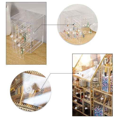 MOROBOR Acrylic 3-Hole Right-Angle Joint Brace Bracket and L-Shaped Corner Bracket with Screws, Mini Adhesive Pineapple Handle Acrylic Hinge Buckle Lo