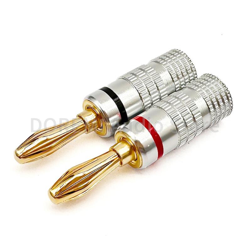 

10Pcs Gold Plate Banana Plugs Connectors Speakers Amplifier Cable Wire Adapte Jack Audio Speaker Connectors with Screw Lock 5Pairs 10Pcs