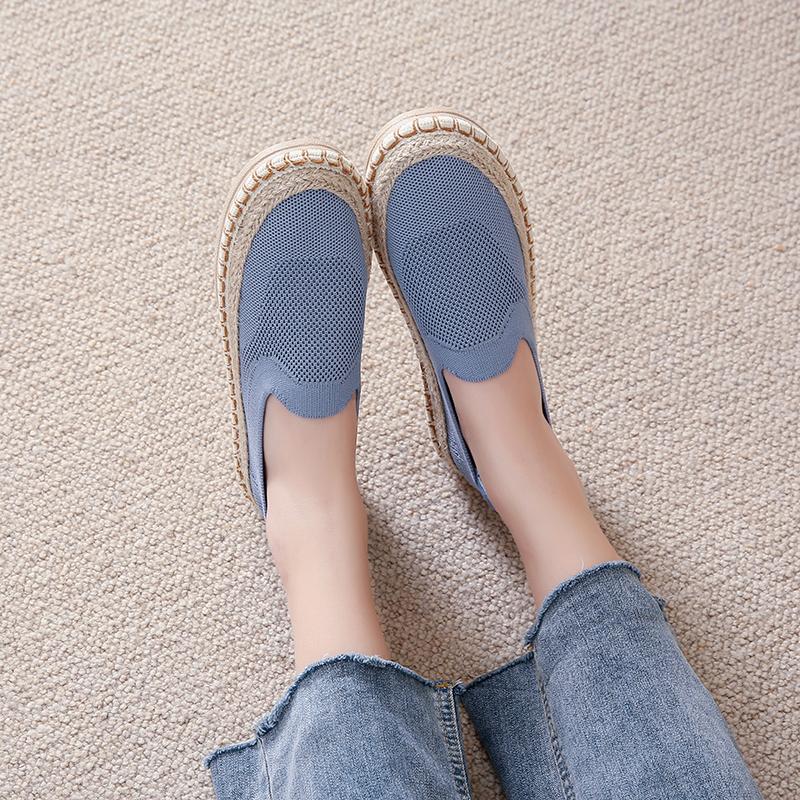 CRLAYDK Classic Loafers for Women Slip On Espadrilles Knit Dressy Casual Lightweight Shoes Ladies Walking Travel Soft Flats