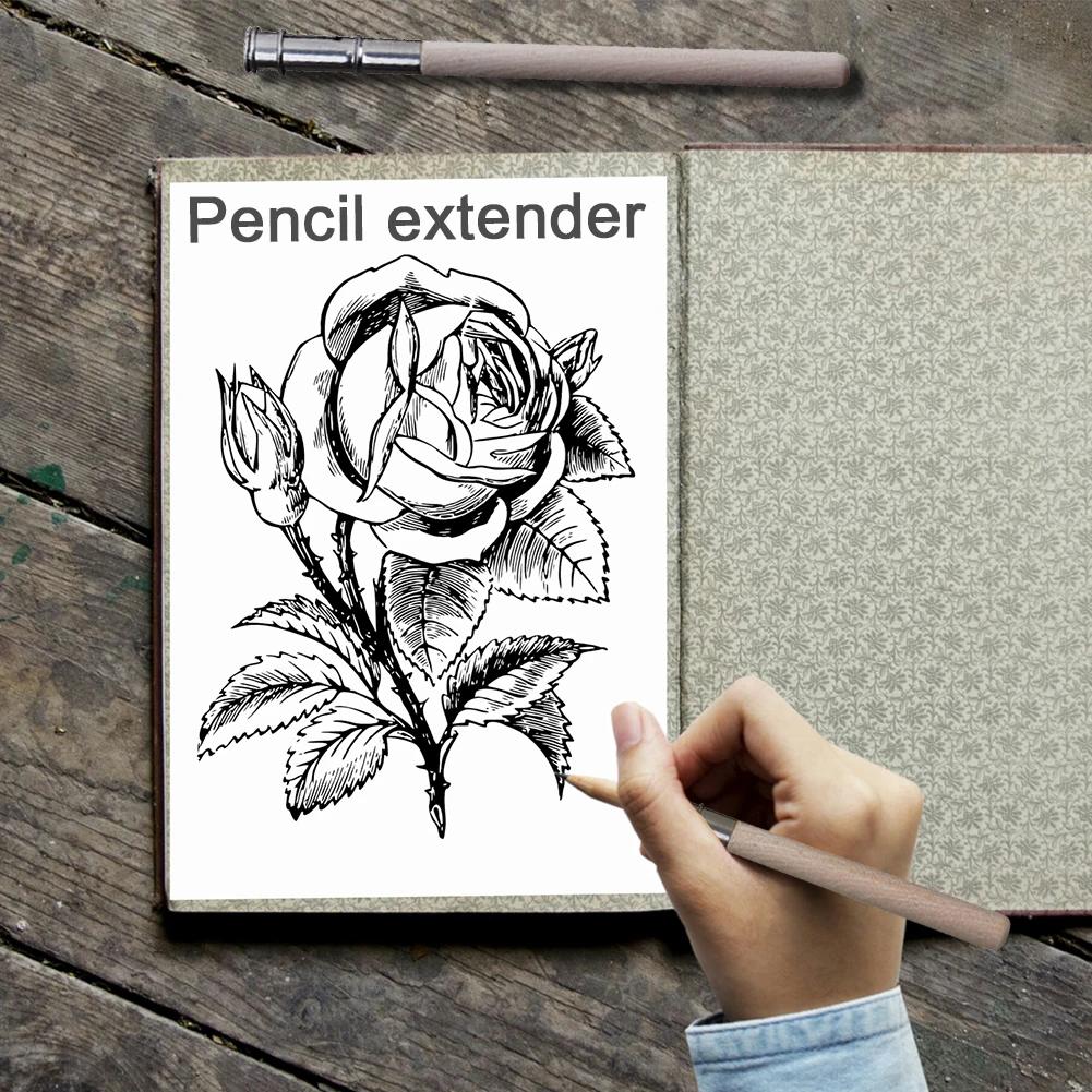 1-20pcs Adjustable Single Head Wooden Pencil Extender Sketch Art Bracket Extender School Office Painting Writing Tools For Gift