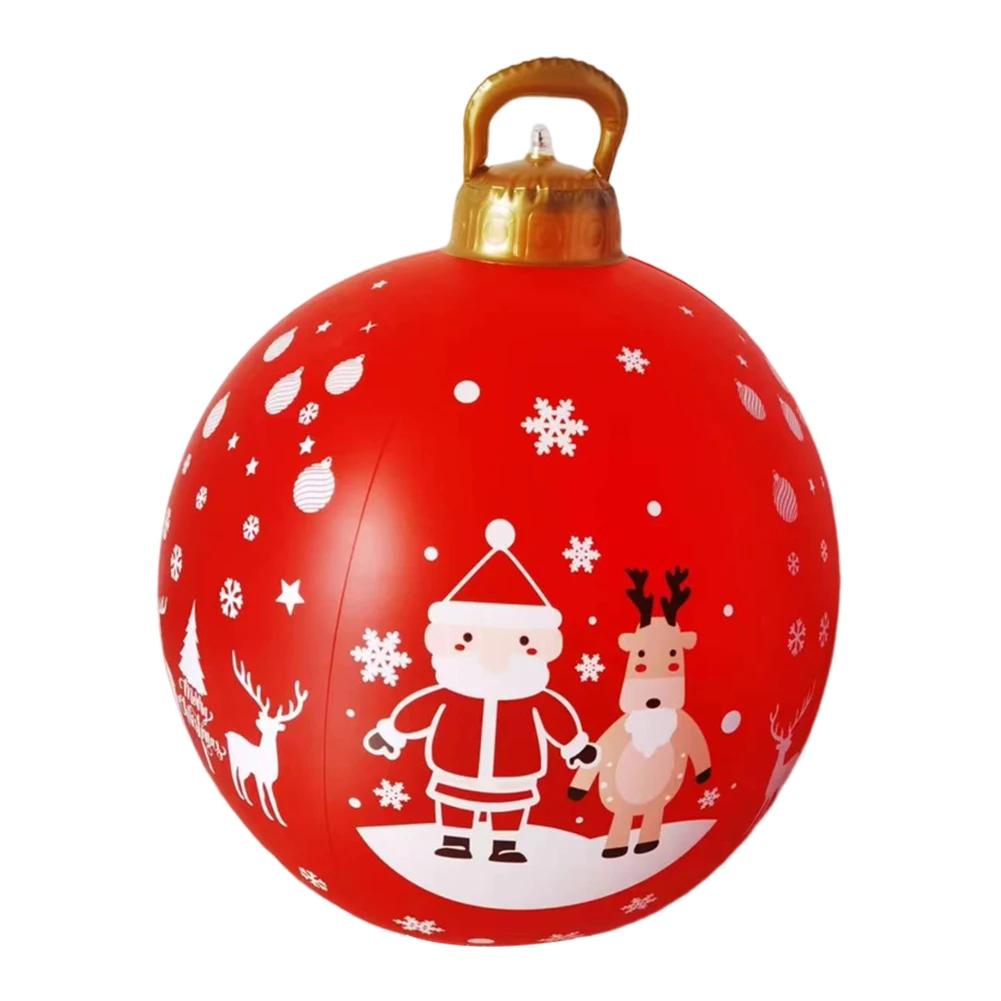 60CM Christmas Inflatable Ball Xmas Decorative Ball Inflated Toy Ball Giant Big Balls New Year Party Christmas Gift Home Decor