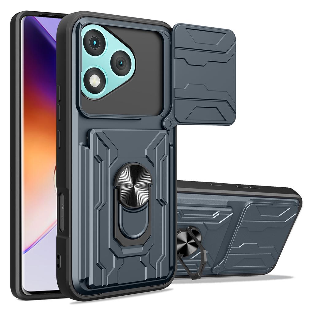For Honor 400 Lite 5G Case PC+TPU Kickstand Phone Back Cover with Camera Slider