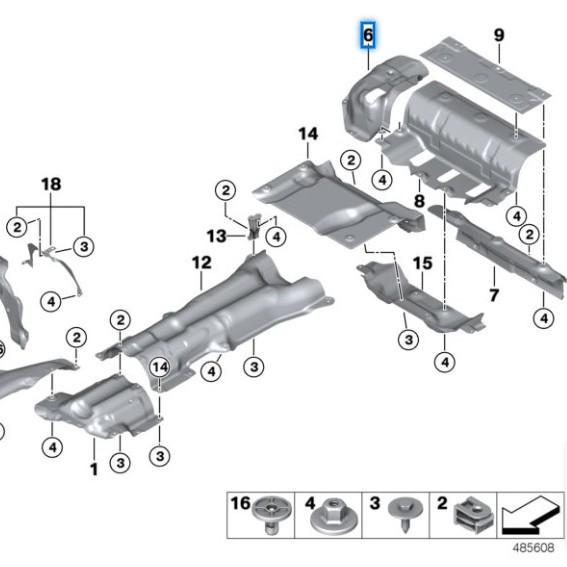 BMW 5 Series G30 Heat Shield 51487340823/40824