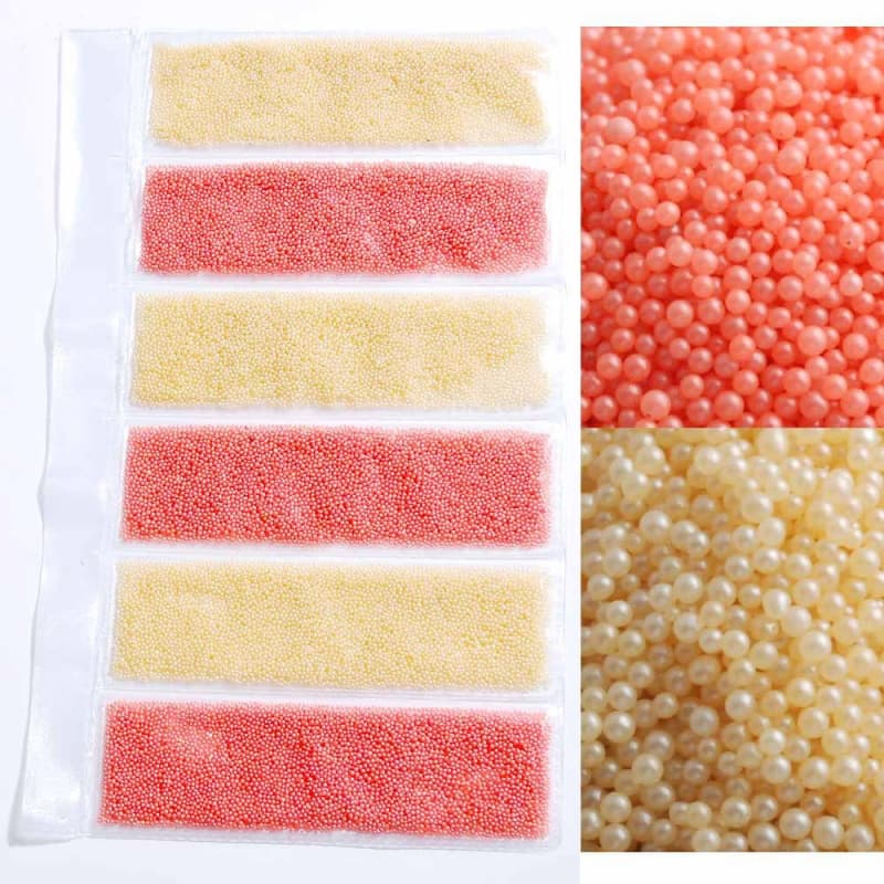 Various Colors Elf Beads Nail Accessories Nail Micro Beads Nail Decor 6-Piece Pack Women