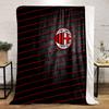 AC Milan Logo On Black and Red Stripes Print Blanket Soft and Cozy Perfect for the Living Room Bed Sofa or a Nap,gift