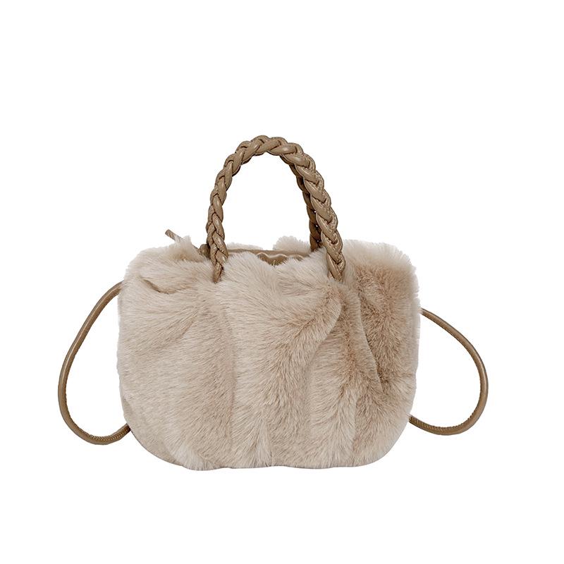 

Женская плюшевая сумка кроссбоди - Мода осень/зима, Сумка на одно плечо, Стиль для поездок на работу. 27*10*15cm