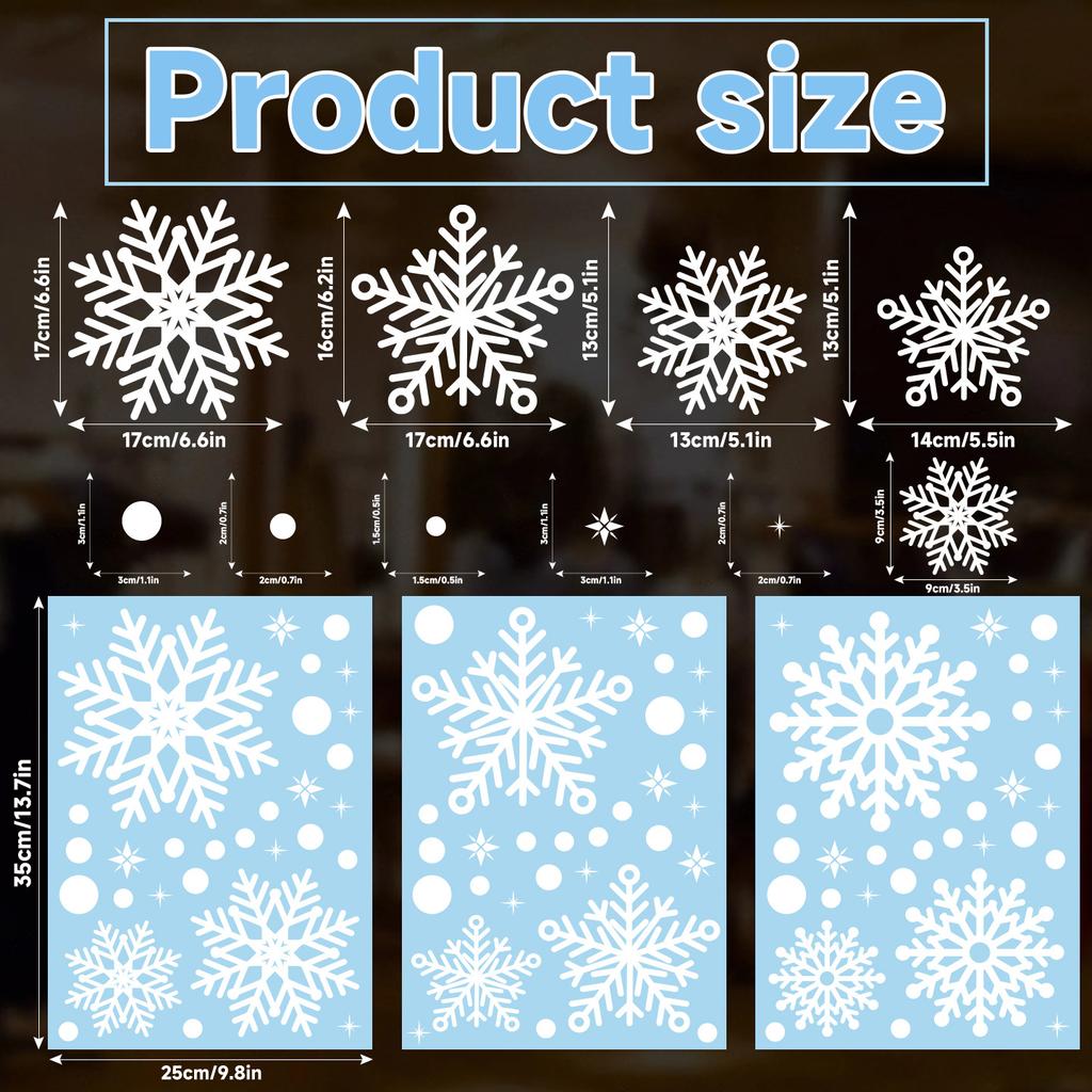 Christmas Decoration Snowflakes Electrostatic Stickers Window Glass Stickers Snowflakes Window Stickers Christmas