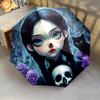 Black Cat Girl  pattern, automatic folding umbrella, portable and foldable design, 8 ribs, a Christmas or birthday gift.