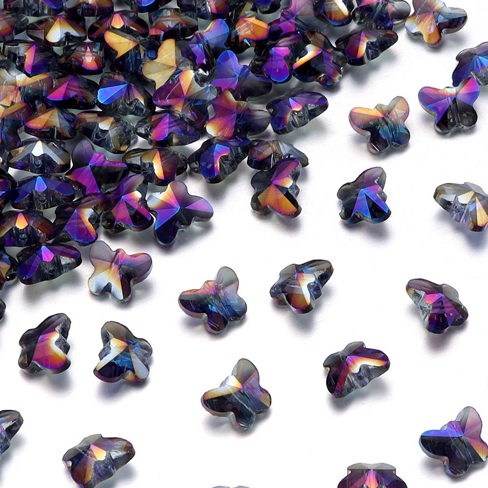 

50pcs 10x8mm Butterfly Crystal Beads Colorful Faceted Glass Loose Spacer Beads For DIY Jewelry Making Bracelet Necklace Supplies