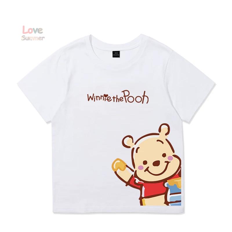 Kids T-Shirts Fashion Winnie Pooh Girls Boys Toddler Tee Casual Children Clothes Top Summer Bear Pattern Cool Funny Printed Short Sleeves