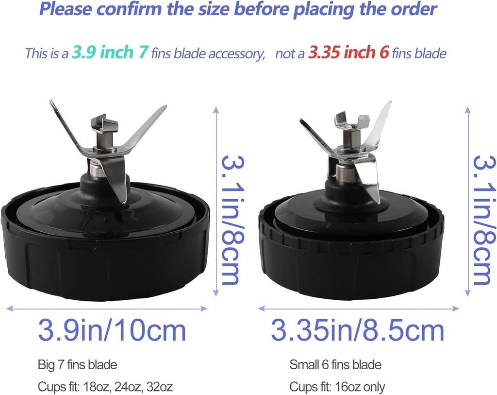 1 Pack Extraktor Klingenbaugruppe 7 Finnen Ninja Mixer Klinge Ninja Mixer Ersatzteile Kompatibel mit Ninja Mixern Auto iQ BL480 BL482 BL642