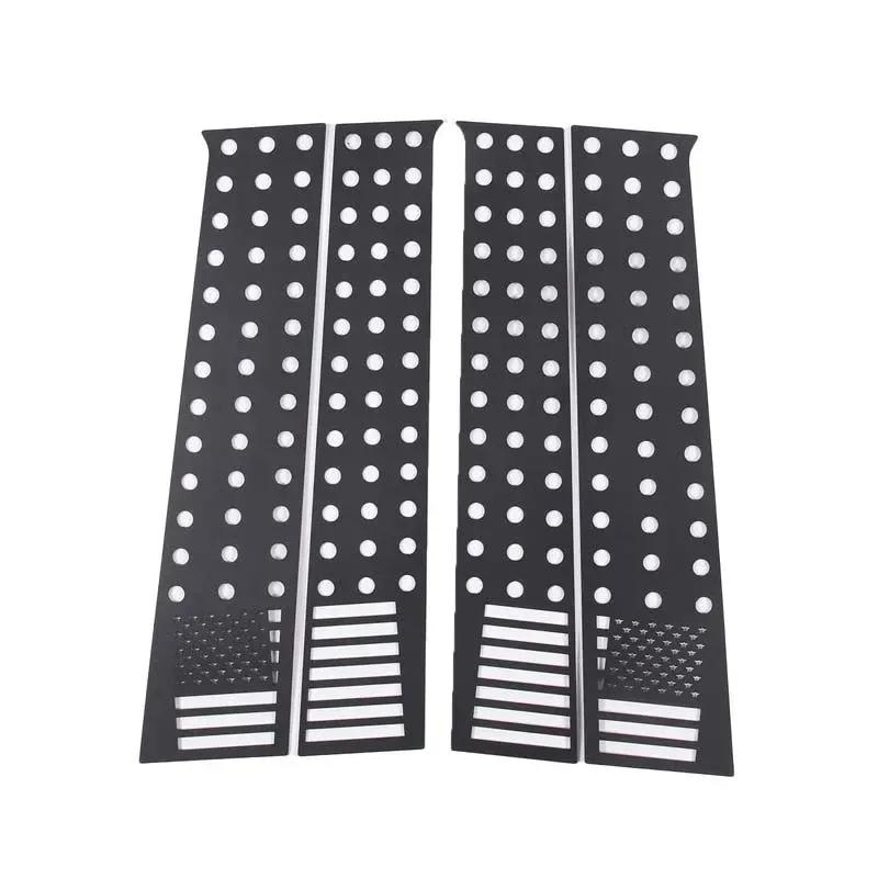 For Toyota Tundra -2024 Pickup Car Windows B-pillar Center Column Cover Trim Sticker Aluminum Alloy Black Accessories 4Pcs