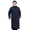 Extra Long Winter Jacket for Middle-Aged & Elderly Men - Thickened, Fleece-Lined, Grandpa Style, Warm Cotton Padded, Over-the-Knee Design