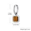 Stylish Men's Huggie Hoop Earrings,Trendy Natrual Stone Stainless Steel Square Ear Drop,Luxury Birthday Party Anniversary Gift
