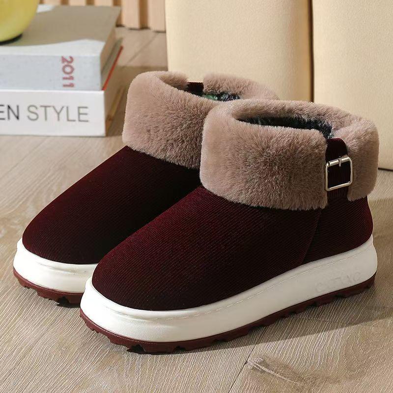 New High-Top Winter Warm Cotton Slippers with Anti-Slip Thick Soles for Men and Women