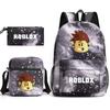 Large Capacity Schoolbag with Shoulder Strap; Student Three-piece Pencil Case Set