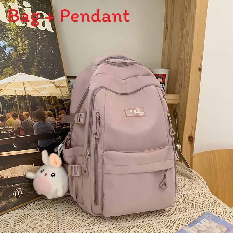 Girl College Backpack Nylon Large Capacity With Multicompartment For School Use