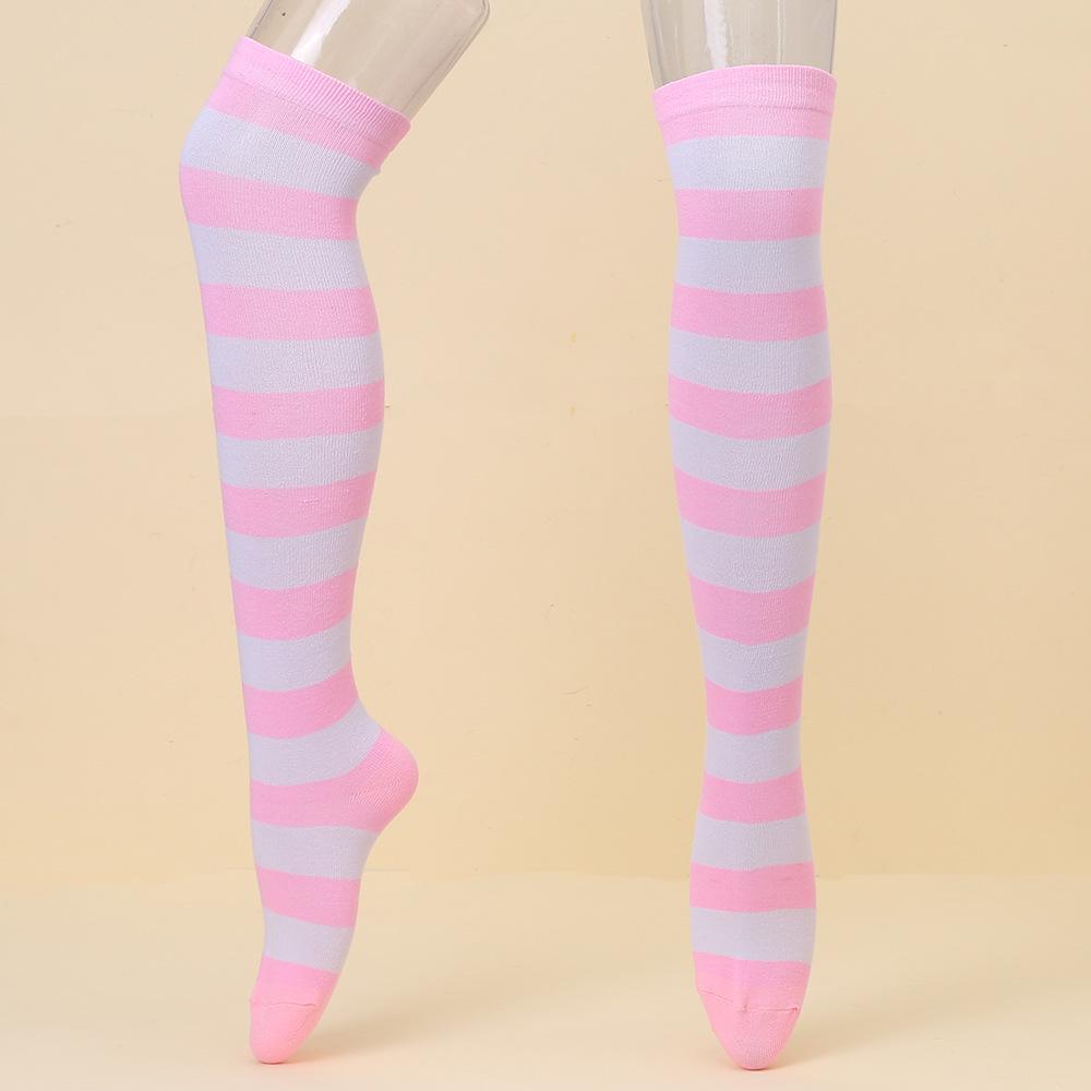 European & American Halloween Christmas Striped Over-the-Knee Socks for Women's Cosplay