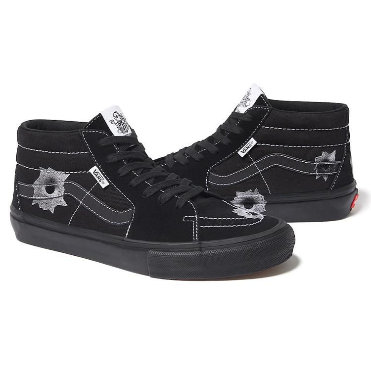 New Vans Skate Grosso Mid Supreme X Nate Lowman Black VN0A5KS1BLK