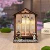 QmXCyzl Wooden DIY Dollhouse Kit, Miniature 3D Bookstand, Holiday Gift, Architectural Scenario Openable Design, Japanese Style (Planet and Garden)
