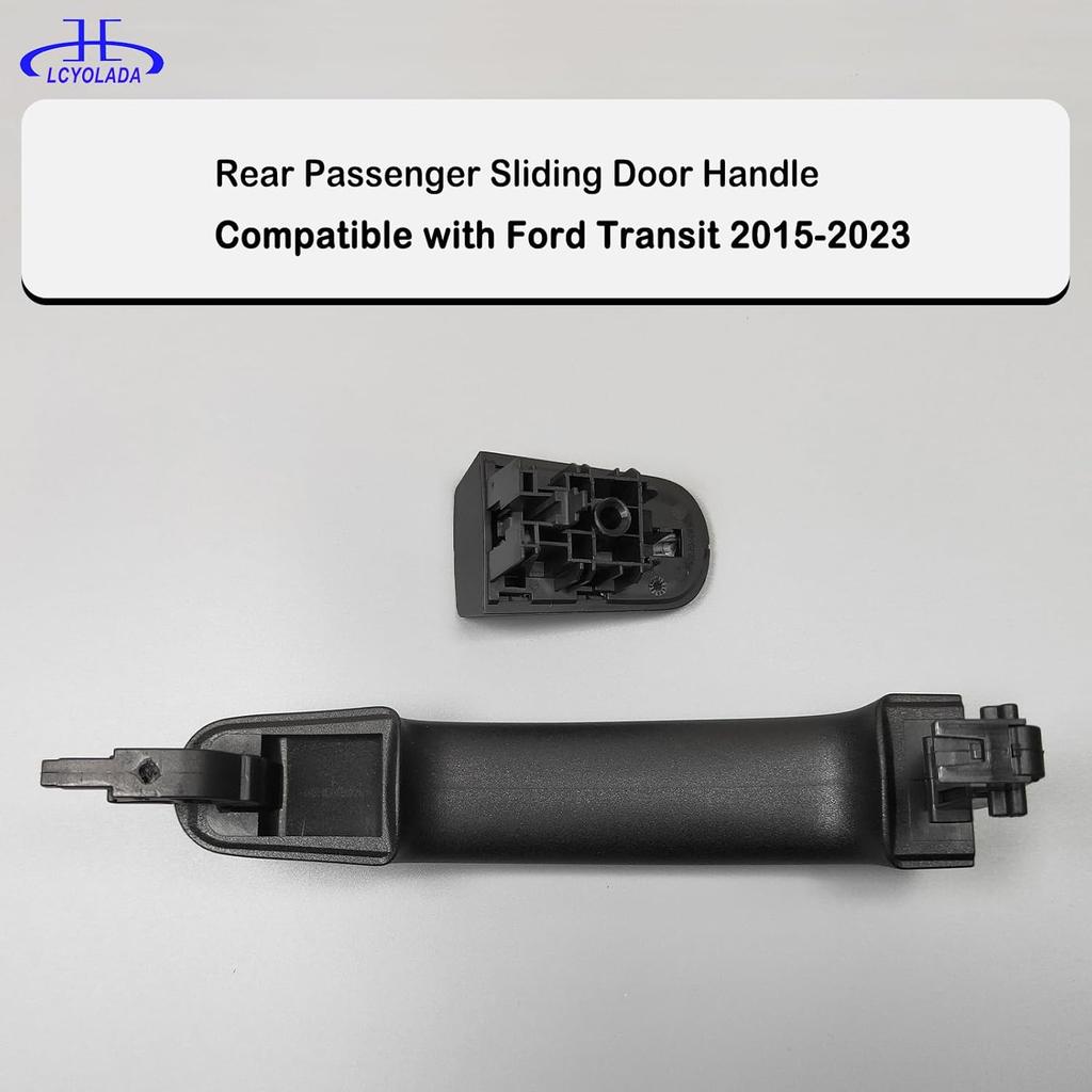 Exterior Rear Passenger Sliding Door Handle For 2015- Ford Transit T150 T250 T350 Van, Replaces# BK2Z-6126604-A, BK2Z-61218B08-A, 97699, Textured