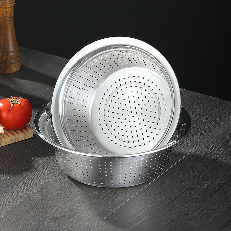 Stainless Steel Double Layer Kitchen Colander and Rice Washer