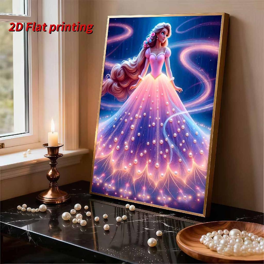 Disney The Magic Hair Pearl Decorative Set Artificial Pearl Jigsaw Puzzle Embroidered Home Decorative Handmade Gift