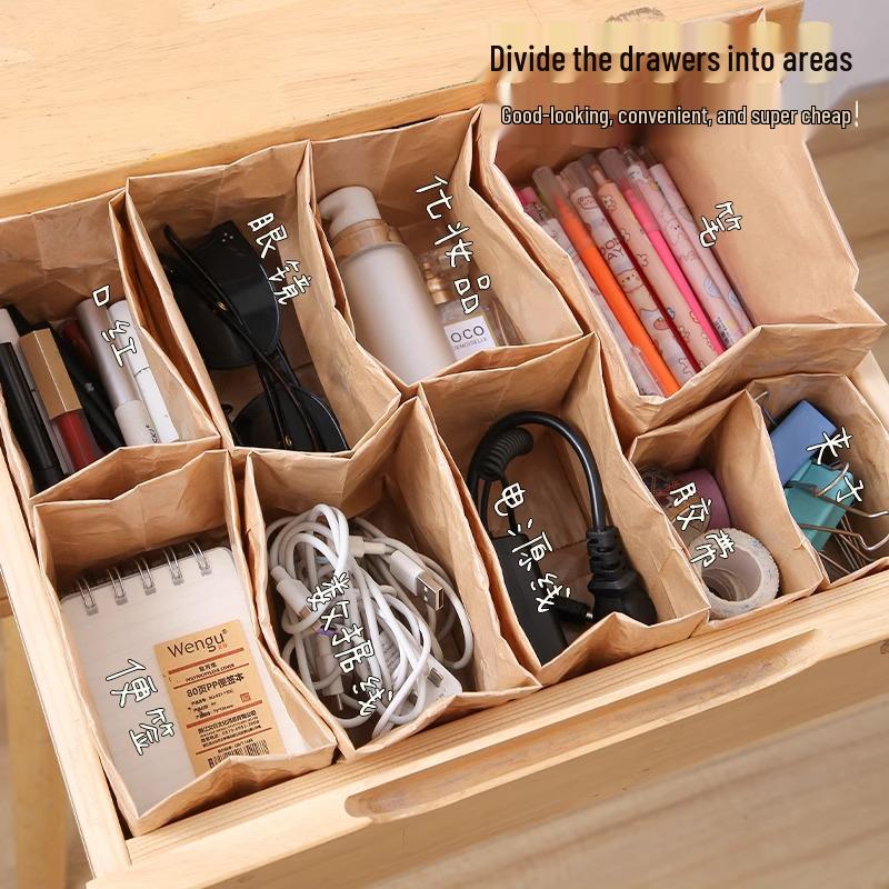 Wasserdichte Aufbewahrungstasche aus Kraftpapier: Ölfest, verdickt für Kühlschrank-Obst, Gemüse, Brot und Takeaway-Verpackung.