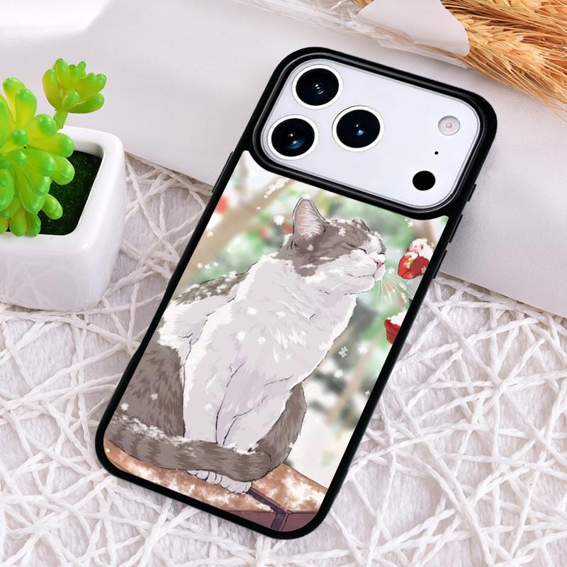 Funny Cartoon Cat Soft Phone Case for iPhone 17 Air 16 15 11 12 14 13 Pro Max Shockproof Cover