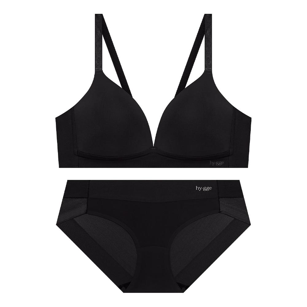 

[SET] Комплект бюстгальтера-трусиков Tension No-Wire 4 цвета Black:85A.100