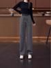 Women's Striped Elastic Waist Wide-Leg Knitted Pants, Slim-Fit Casual, Spring/Autumn 2025.