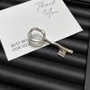 Lock Hole Design Key Shaped Brooch Vintage Style Metal Decorative Pin Suit Coat Accessory  Daily
