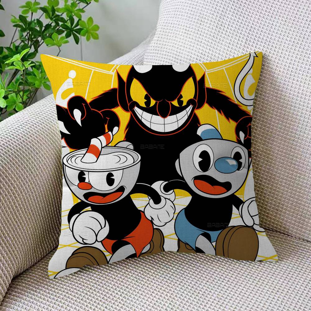 Cartoon C-Cupheads Classic Pillow Anime Pillow Sofa Bed Head Pillow Cover Cushion Cover 45X45 Cm Fashion