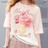 UNIFREE 2026 Summer Tie-Dye Mushroom Print Loose T-Shirt