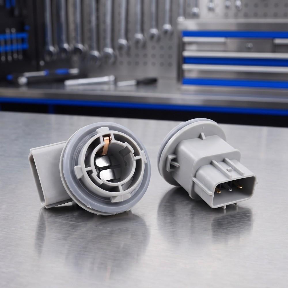 2PCS 15.5mm Interface Turn Signal Bulb Socket Double Contact Bulb Plug Socket Vehicle Lighting