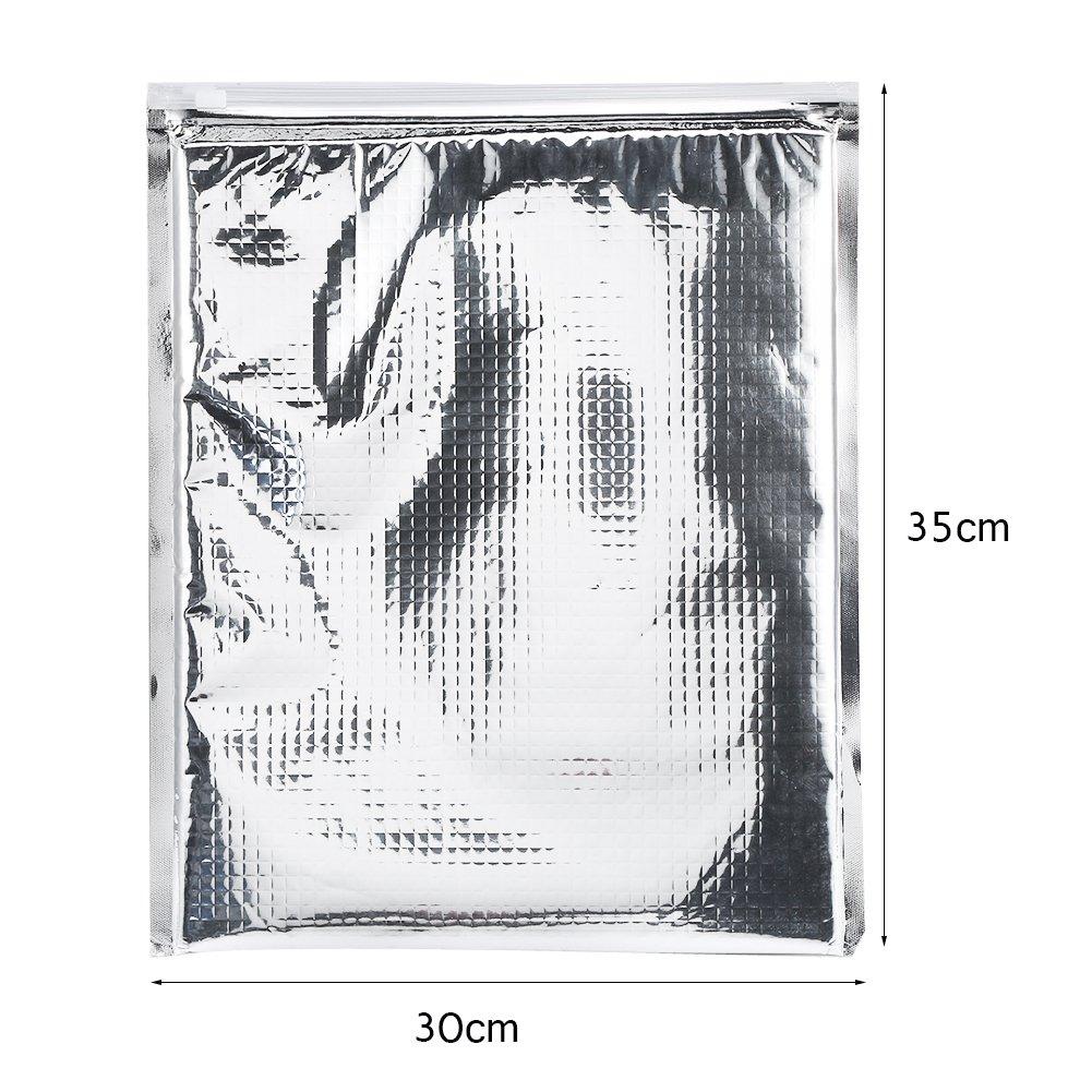 Asixx 5-Pack Aluminum Insulated Bags, Large Capacity, Moisture-Proof, Waterproof Food Storage Bags (30*35cm)