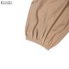 ZANZEA Women Casual Round Neck Solid Color Long Sleeve Loose Dress