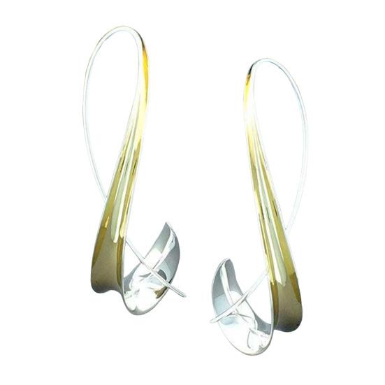 1 Pair Women Ear Hook Retro Geometric Alloy Smooth Polished Lightweight Hanging Earrings for Everyday Wear Parties And Special Events